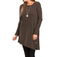 thumbnail image 3 of Uhndy Womens Fall Long Sleeve Tunic Tops For Leggings Crew-Neck Casual Blouse T-Shirt Side Button Swing Shirt Flowy Long Tops, 3 of 5