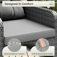 thumbnail image 3 of LHBcraft Balcony Furniture 5 Piece Patio Conversation Set, PE Wicker Rattan Outdoor Lounge Chairs with Soft Cushions 2 Ottoman&Glass Table for Porch., 3 of 8