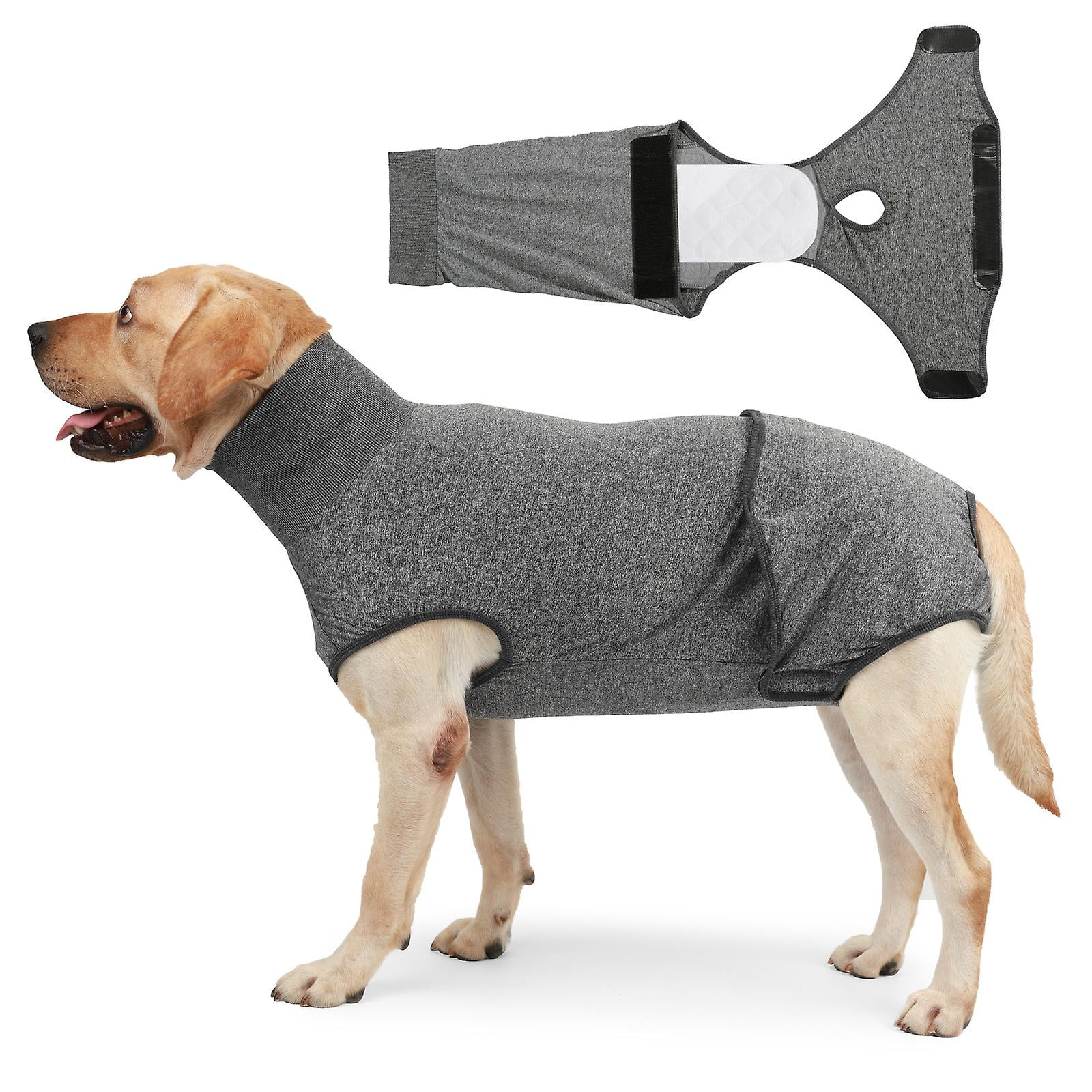 Traje De Recuperación Para Perros Ajustable - Tamaño 2XL, De Algodón Y Elastano, Alternativa Al Cono Médico, Color Azul Con Patas