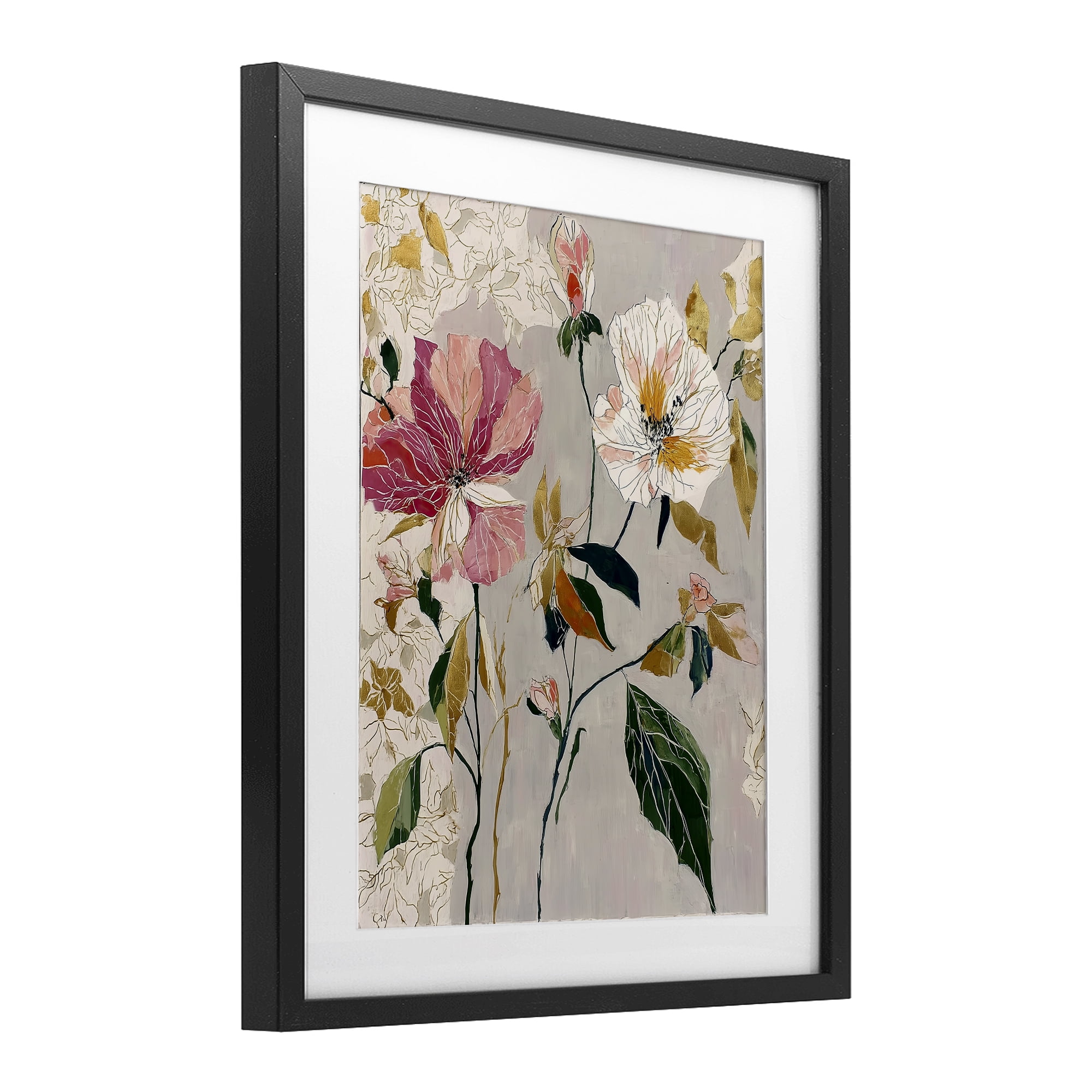 Playful Assumption Abstraction Black Framed Print Under Glass, design by Annabelle Hall