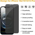 thumbnail image 2 of 3Pack for iPhone 17/16e/14/13/13 Pro AIR MAX Privacy Screen Protector Full Coverage Anti-Spy Tempered Glass Film 9H Hardness Easy Installation Bubble Free, 2 of 9