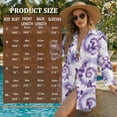 thumbnail image 7 of Xoenoiee Purple Butterfly Tie Dye Print Swimsuit Coverup for Women V Neck Bathing Suit Cover Up Long Sleeve Causal Bikini Button Down Shirt Resort Wear, S, 7 of 7