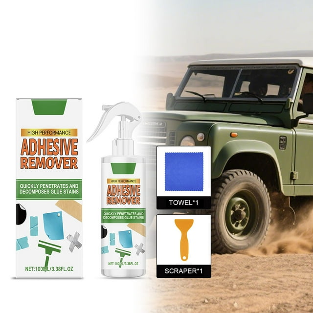 HaoXun Automotive Adhesive Removal Kit 100ml - Surface-Safe Formula for Glass/Metal/Plastic - Residue-Free Car Cleaning Agent with Applicator Tool