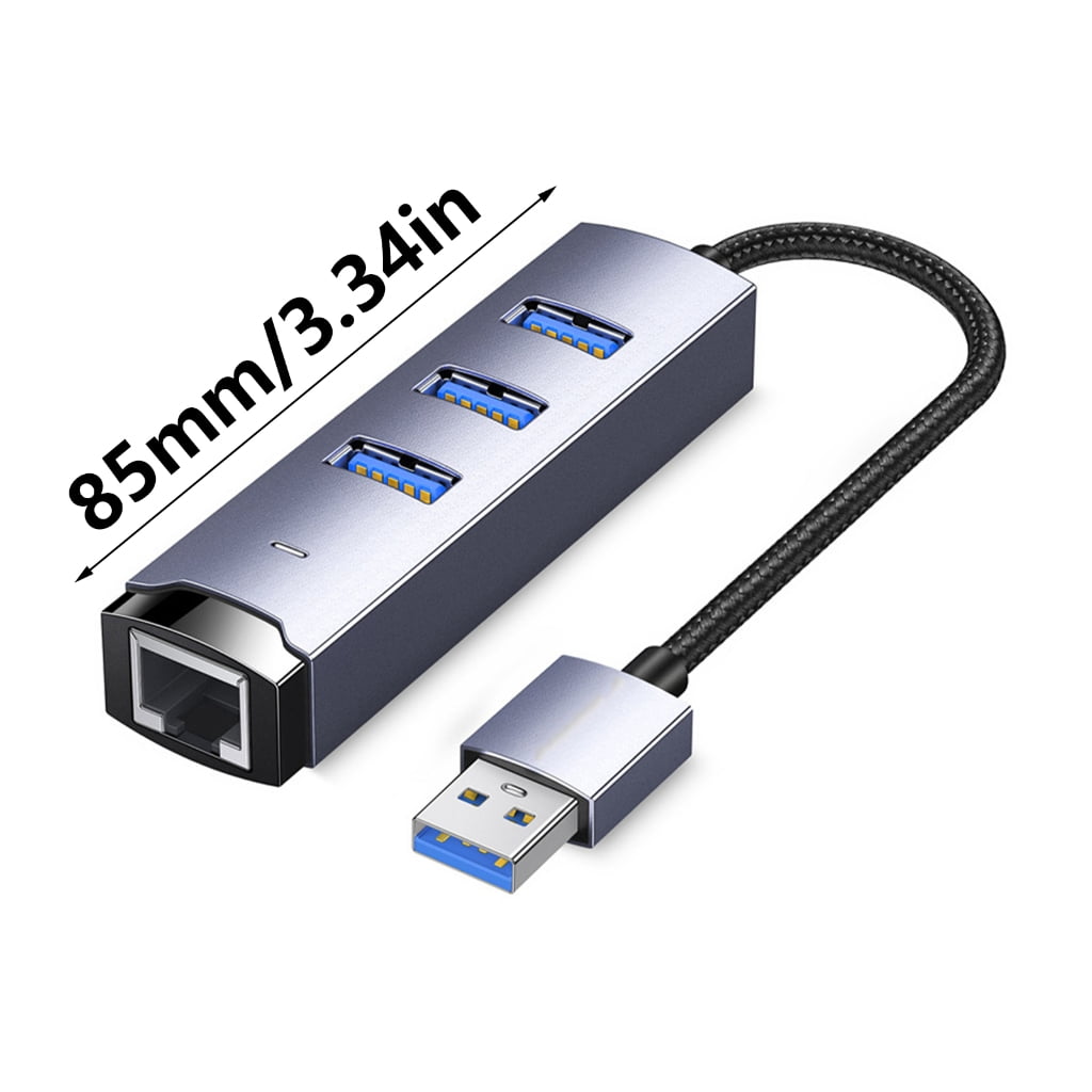 Zeiwohndc Aluminum USB Hub USB/Type C to Gigabit Ethernet Adapter Plugs and Play 5Gbps