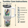 thumbnail image 6 of 40oz Eastern Phoebe Lover Tumbler - Custom Name Stainless Travel Cup with Straw & Handle - Cute Gift Idea for Animal Lover Girls, Women on Christmas, Birthday, 6 of 6