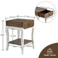 thumbnail image 6 of COSIEST 2PCS Farmhouse 2-Tier Wood Nightstand Accent End Table with Drawer, 6 of 7