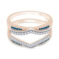 thumbnail image 2 of Blue & White Natural Diamond Wrap Guard Enhancer Engagement Ring in 14k Rose Gold (0.50 Cttw), 2 of 7