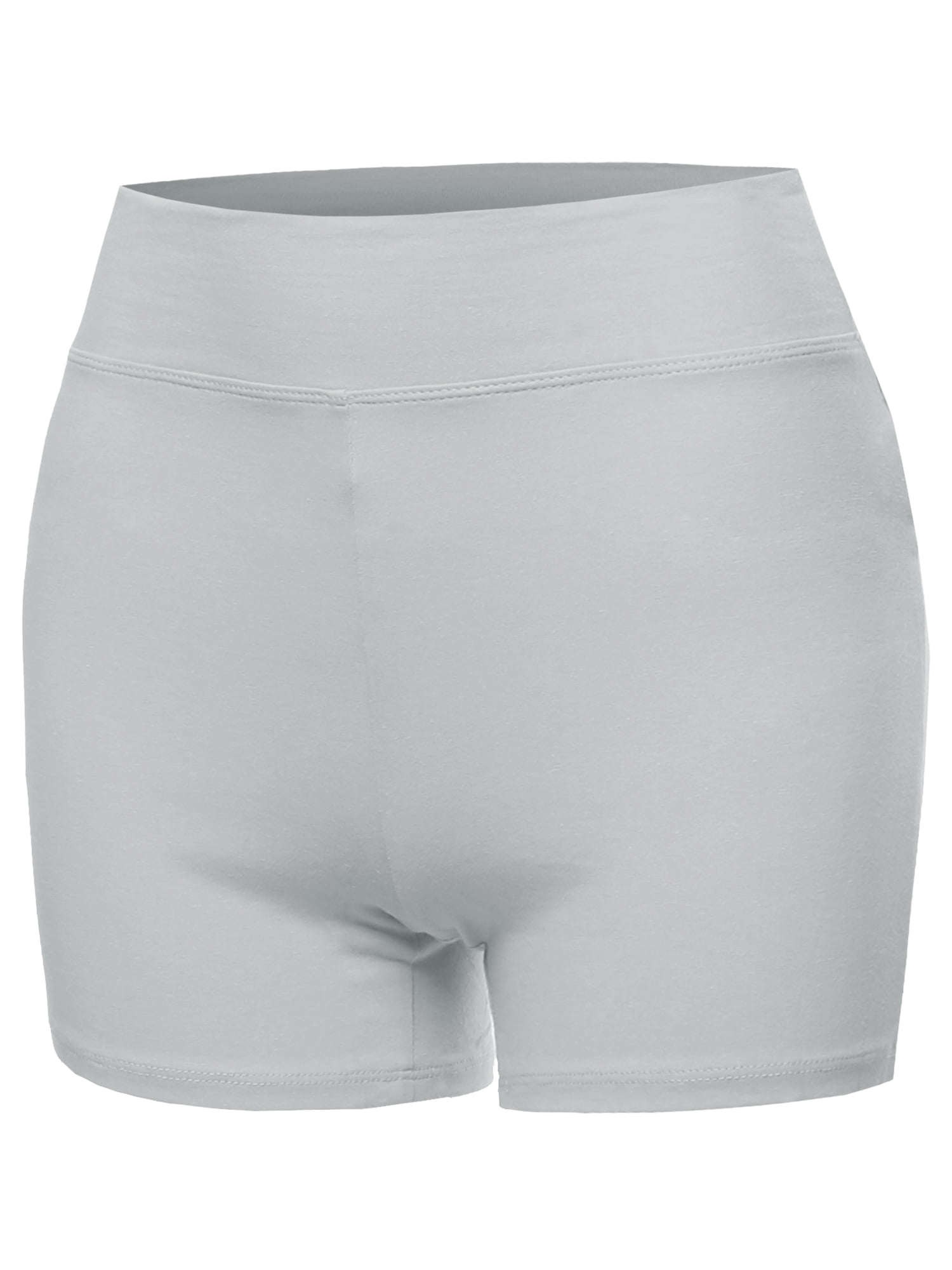 A2Y Women's Basic Solid Premium Cotton High Rise Bike Shorts Grey Mist ...