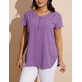 thumbnail image 5 of a.Jesdani Women’s Plus Size V-Neck Blouse Casual Flowy Flutter Sleeve Tops with Button for Curvy Women M-4X, 5 of 8