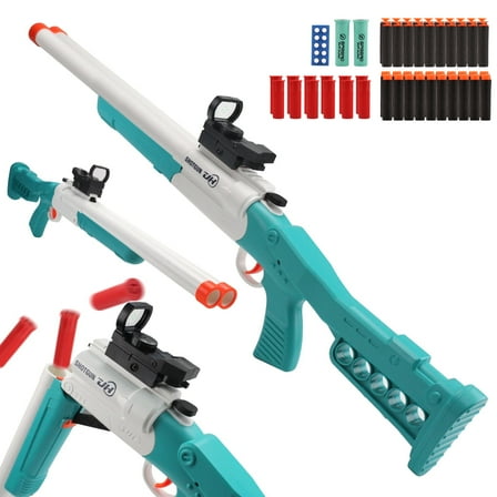 Double Barrel Shell Ejecting Foam Blaster Soft Dart Blaster Manual Dart Blaster, Soft Darts Launcher for 14  Years Old