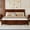 Walnut + Pine + King, variant on Farmhouse Style King Size Bed with Barn Door Designed Headboard and Footboard, Pinewood Bed with Strengthened Bed Frame