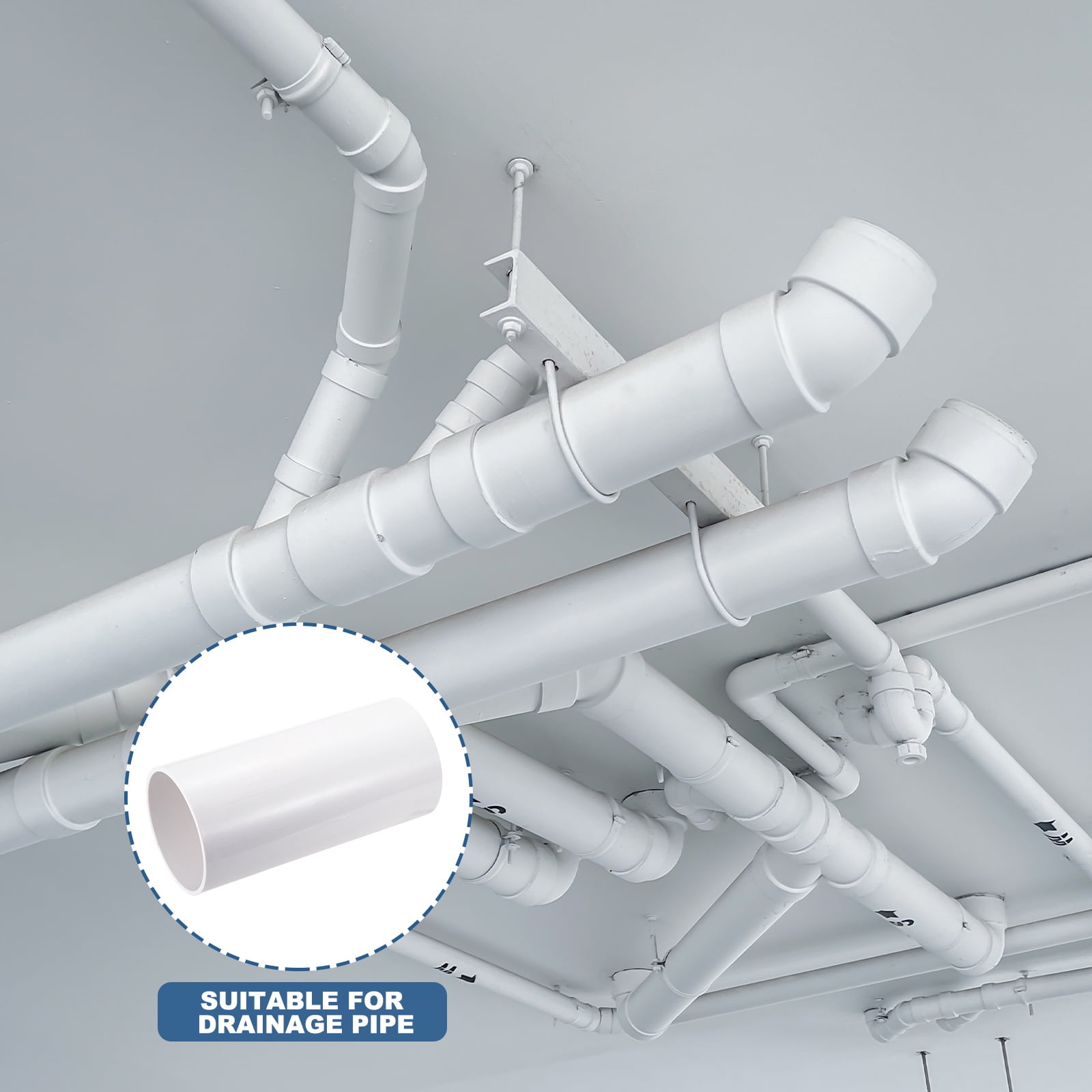 Uxcell Straight Inline Duct Connector, Plastic Dryer Hose Connector Pipe Fitting Adapter Coupling 5"