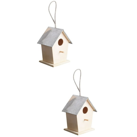 MLINS 2pcs Hummingbirds House Wooden Bird House for Outdoor Bird Feeder for Backyard Hanging Bird Nest
