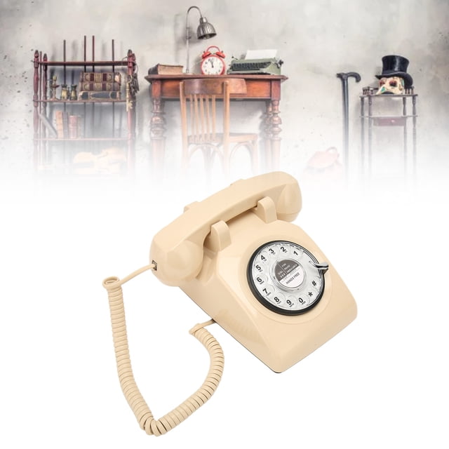 Teléfono De Dial Giratorio Retro, Teléfono Fijo Retro Vintage, Teléfonos Con Cable Antiguos Con Altavoz De Timbre Mecánico Para Hotel De Escritorio