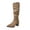 Brown, variant on Xfvqtps Knee High Boots for Women Zipper Back Chunky Low Heel Pointed Toe Suede Tall Boots