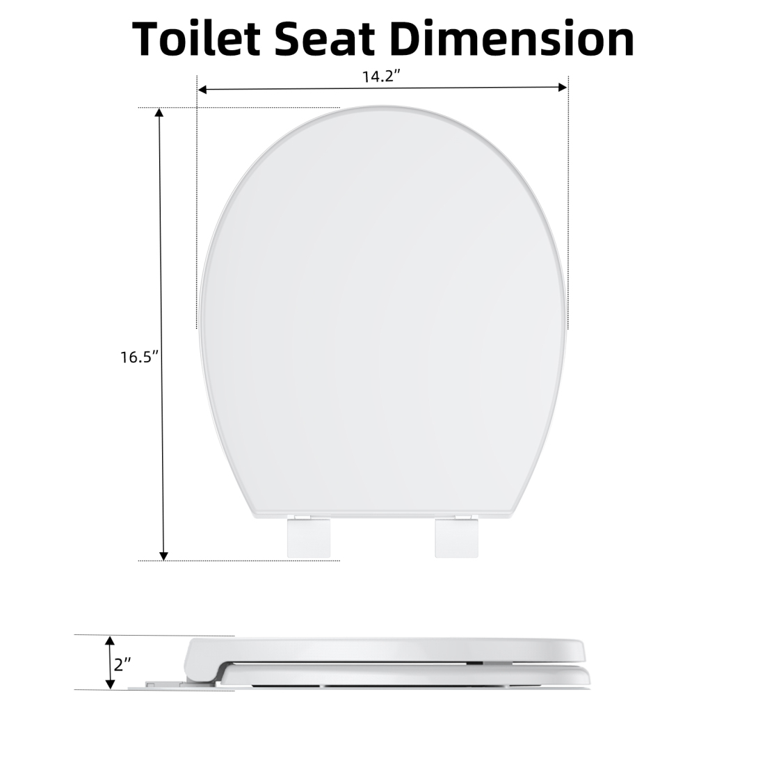 17 inch Toddler Toilet Seat with Potty Training Seat Round, Toilet Seat for Family Built-in Removable, Soft Close + Easy Clean, PP Safe Material, White