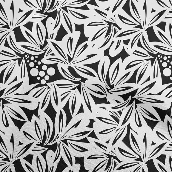 oneOone Polyester Lycra White Fabric Floral & Craft Projects Decor Fabric Printed By The Yard 56 Inch Wide
