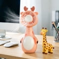 thumbnail image 4 of Cute Animal Giraffe Cow Handheld Mini Fan, USB DC Rechargeable Portable Pocket Fan, 2-In-1 Desktop Standing Quiet Personal Cooling Fan for Outdoor Dorm Summer 5.90 × 2.16 Inch, 4 of 7