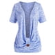 thumbnail image 3 of Tamaño más carenado frontal Marled camiseta Y cabestro sin mangas floral Conjunto Rosegal Camisetas tallas grandes, 3 of 5