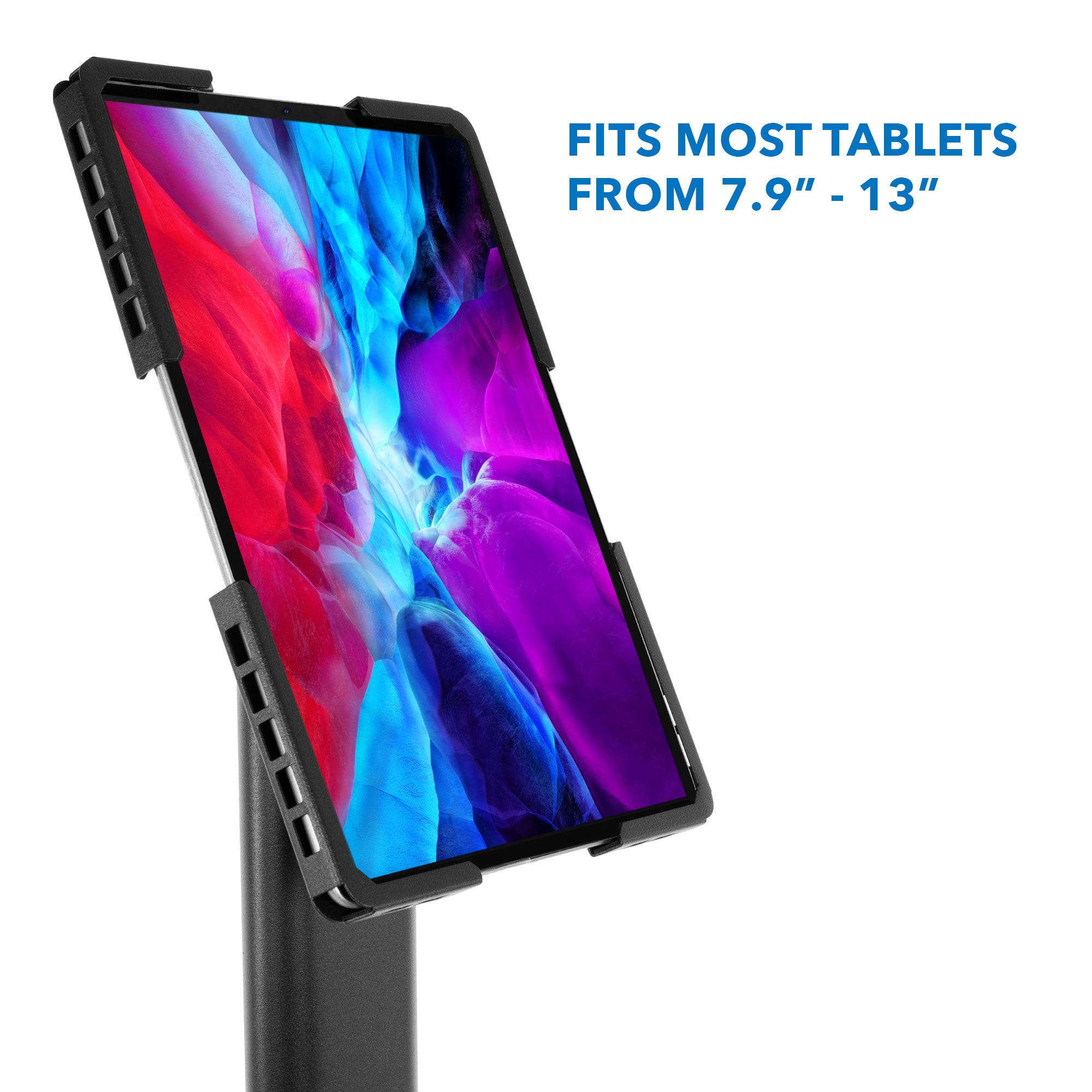Mount-It! Adjustable Universal Theft-Deterrent Tablet Floor Kiosk Mount for most 9.7" - 13.1" Tablets, Black