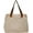 Beige-b, variant on Chic Faux Leather Tote Hobo Handbag for Women Girls Casual Canvas Shoulder Bag