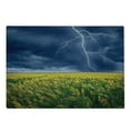 thumbnail image 2 of Nature Cutting Board, Thunder Bolt Above the Seasonal Field Electric Vibes Mother Nature Theme Image, Decorative Tempered Glass Cutting and Serving Board, Large Size, Yellow Blue, by Ambesonne, 2 of 5