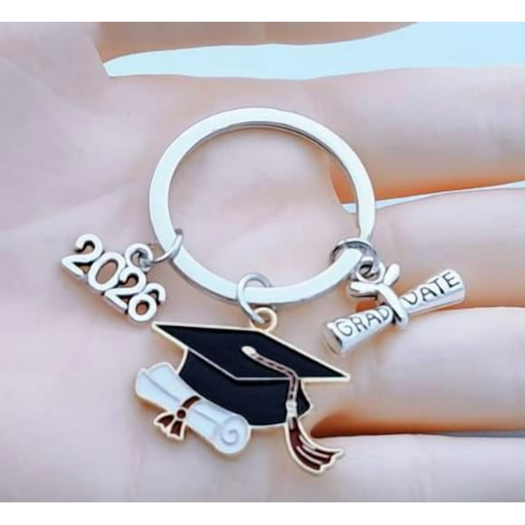 CIMAXIC Party 2pcs Graduation Keychain: Class Of 2026 Key Chains Funny Senior Grad Key Ring With Bachelor Cap Party Favor Inspirational Keepsake Backpack Decoration,1.97"X1.18"X0.16"