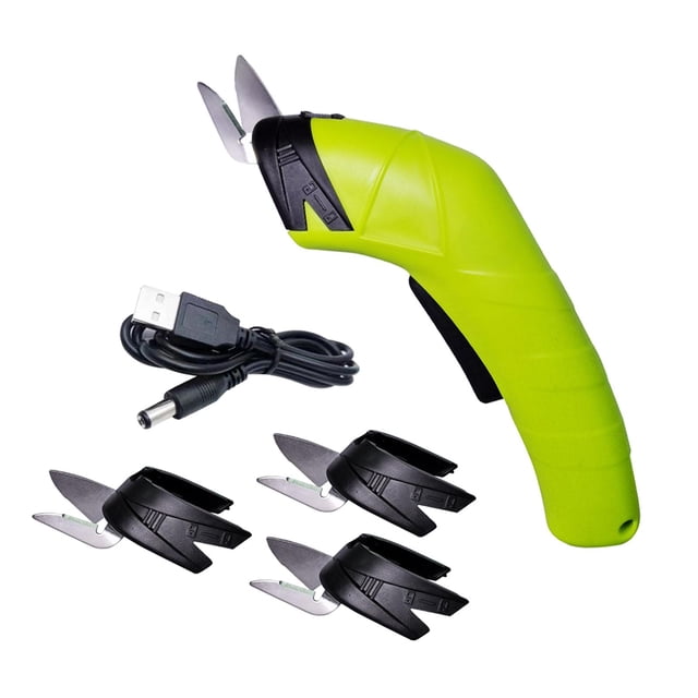 Electric Scissors Comfortable Handle for Sewing Quilting Cardboard Fabric Cutter Alloy 4 Head