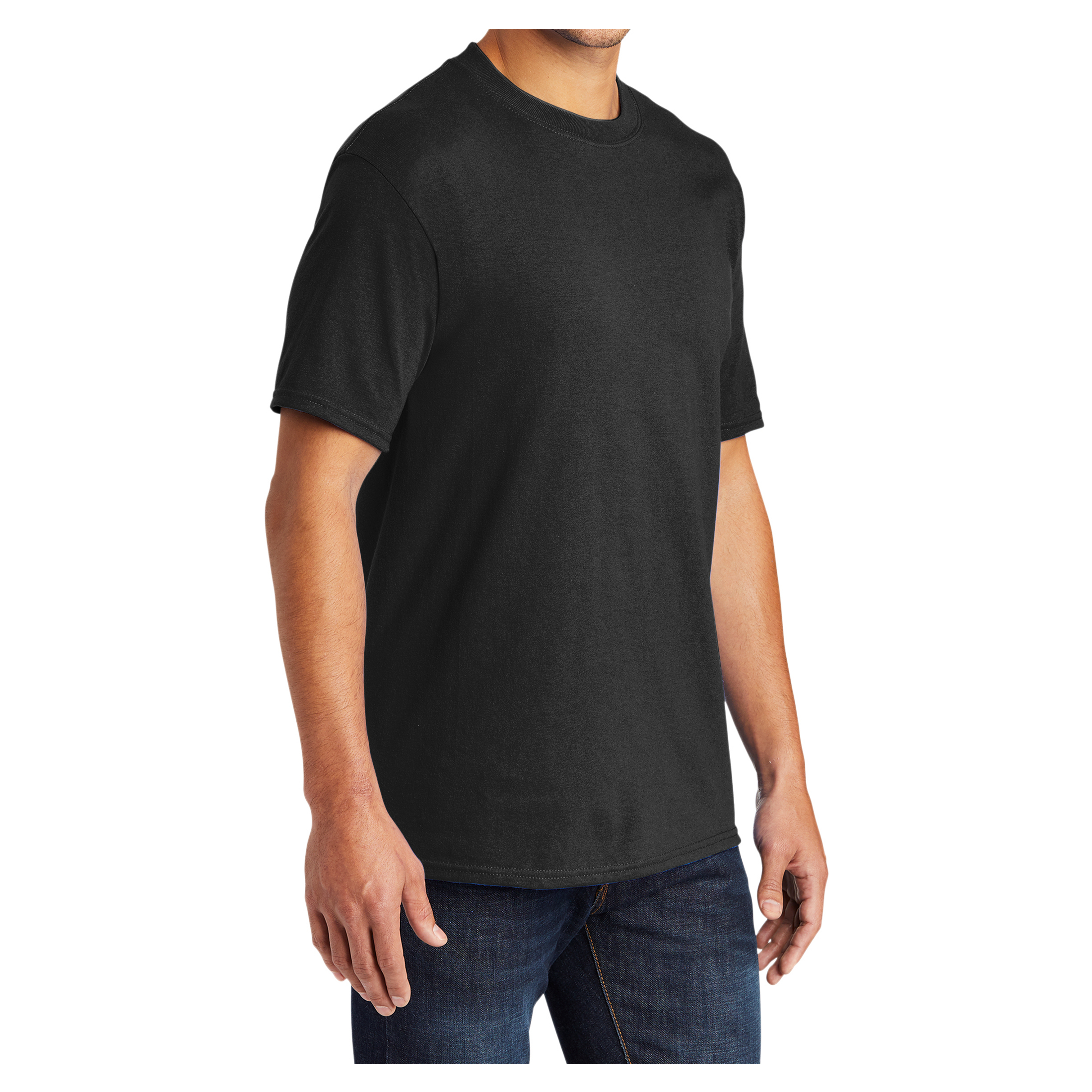 Core Blend Mens Polyester T-Shirt 2XL, Jet Black, 50/50 Cotton 