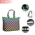 thumbnail image 2 of Gradient Color Checkered Pattern Travel Tote Bags for Women Carry On,Large Weekender Bags for Women Travel,Multi Functional Duffle Bag for Work,Shopping,Sports, 2 of 5