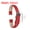 Red/Black 10mm, variant on Genuine Leather Band Smooth Flat Leather Watch Strap for Men and Women Red/Silver Tone 16mm