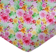 SheetWorld Fitted 100% Cotton Percale Play Yard Sheet Fits BabyBjorn Travel Crib Light 24 x 42, Bee Floral