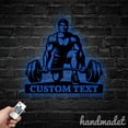 thumbnail image 3 of Handmadetneonsign Weightlifter Metal Wall Art Light, Gym Sport Metal Sign Wall Decor, Gym Metal Decor, 3 of 5