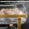thumbnail image 4 of PRIJESSE 8 Pack Chafing Dishes for Buffet Set, Stainless Steel Catering Chafers, Serving Food Warmer with Lid, gold full pan, 4 of 7