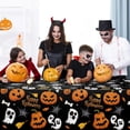 thumbnail image 5 of 3 Pack Halloween Tablecloths 87 x 51 inch, Rectangular Plastic Ghost Pumpkin Spider Web Table Cover for Halloween Party Decorations Favors Supplies, 5 of 7