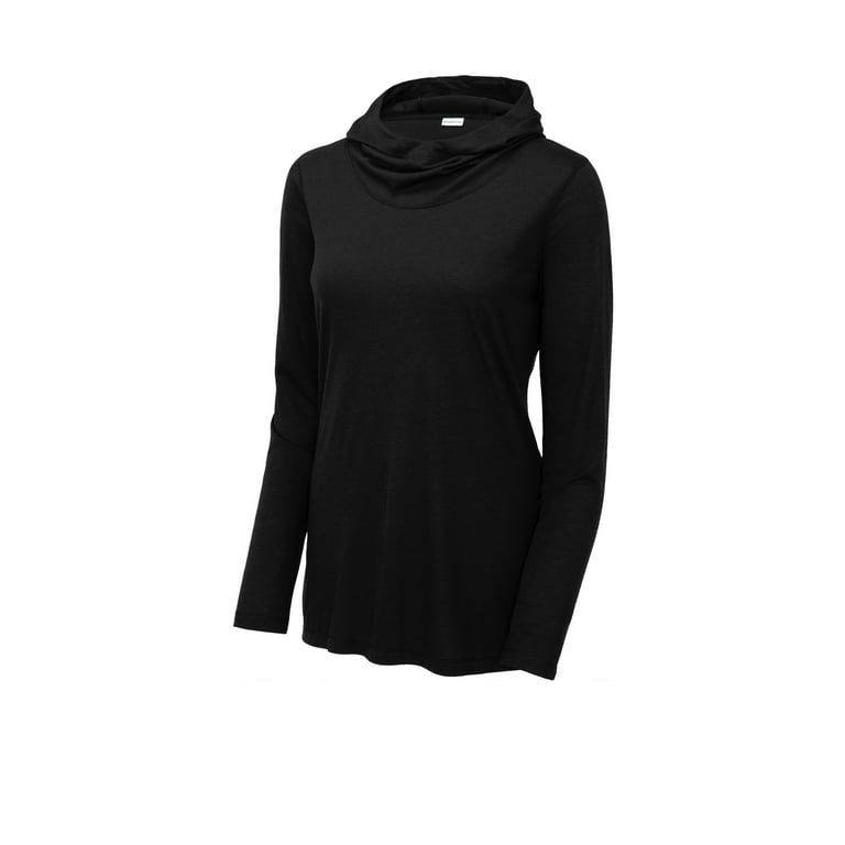 Cowl neck hoodie black new arrivals