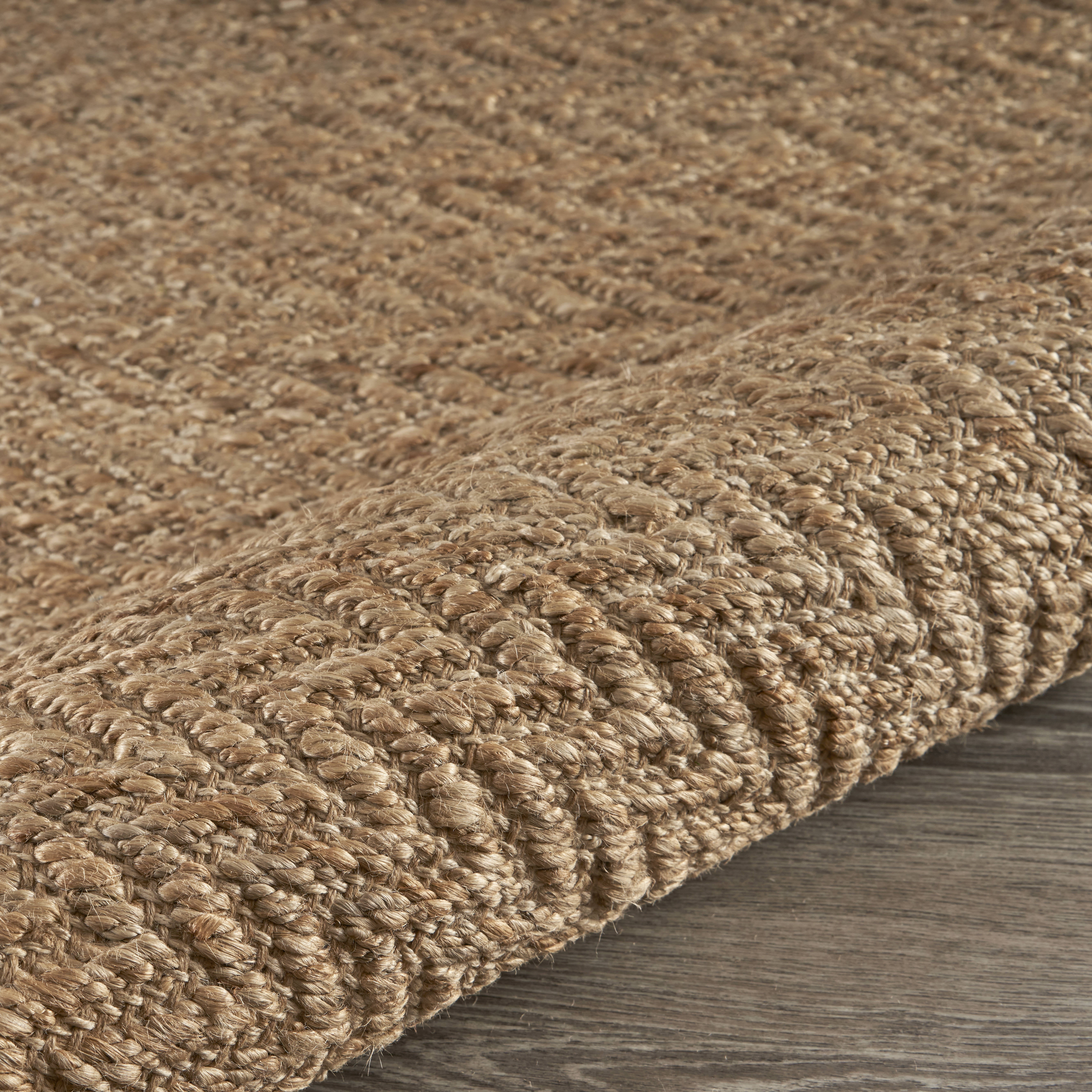 LR Home Natural Jute with Detailed Chevron Threading Area Rug&nbsp;, Natural, 9' x 12'