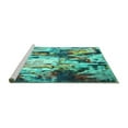 thumbnail image 2 of Ahgly Company Machine Washable Indoor Rectangle Abstract Turquoise Blue Contemporary Area Rugs, 6' x 9', 2 of 4
