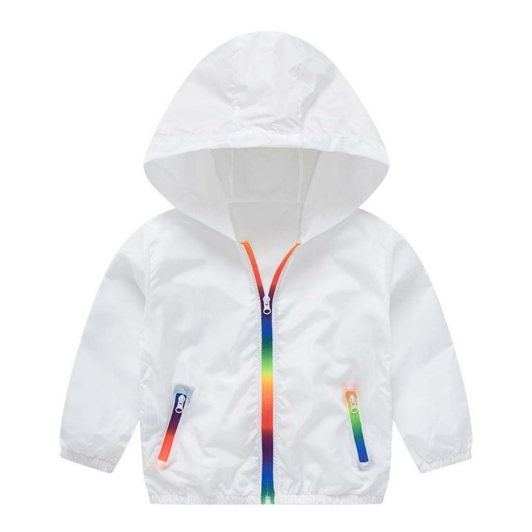 White rainbow outlet jacket