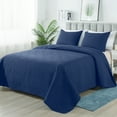 thumbnail image 4 of Quilt Set Queen Size - Lightweight Quilts Summer Bedspreads for All Season 3 Piece (1 Quilt, 2 Pillow Shams) - Navy Blue, 4 of 7
