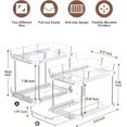thumbnail image 3 of 2 Sets of 2-Tier Multi-Purpose Bathroom Under Sink Organizers and Storage, Stackable Kitchen Pantry Organization, Pull Out Medicine Cabinet Organizer with 8 Movable Dividers, 3 of 6