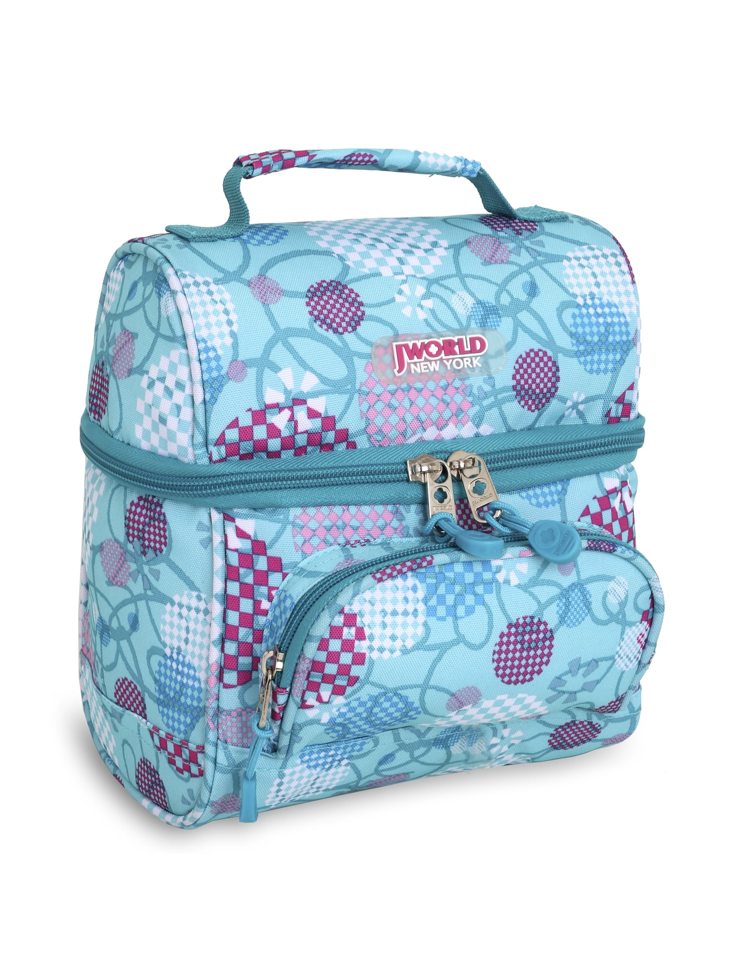 J World Corey Lunch Bag, Pink Buttons
