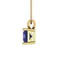 thumbnail image 3 of Clara Pucci 14K Yellow Solid Hypoallergenic Gold 1Ct Tanzanite Princess Cut Solitaire Designer Necklace Pendant For December, 3 of 6