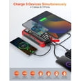 thumbnail image 2 of Banco de energía solar SOXONO 40000mAh con carga rápida PD 20W rojo, 2 of 9