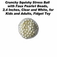 thumbnail image 3 of Crunchy Squishy Stress Ball with Faux Pearl Beads, 2.4 Inches, Clear and White, for Kids and Adults, Squeeze Toy, 3 of 3