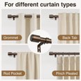 thumbnail image 4 of Newburos Heavy Duty Curtain Rods,1 Inch Bronze Curtain Rod Adjustable for Windows 48 to 86 Inch with Metal Finials,Easy Installation and Modern Design for Living Room & Bedroom, 4 of 7