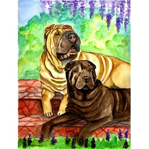 Shar Pei Patio Peis Flag Canvas - House Size