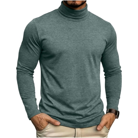 jjayotai Long Sleeve Shirts for Men High Neck T Shirts Base Layer Comfortable T-Shirt Quick Dry Lightweight Workout Running Shirts