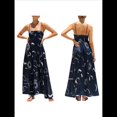 thumbnail image 3 of Vestido Maxi Estampado para Mujer, con Tirantes Finos, Floral, Estilo Bohemio, Fluido, para Playa y Vacaciones de Verano. Azul Oculto XXL, 3 of 7