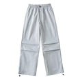 thumbnail image 2 of Edvintorg Wide Leg Pants Women Fashion New Design Sense Of Casual Sports Pants Baggy Sweatpants Techwear Trousers Women Light Blue L, 2 of 6